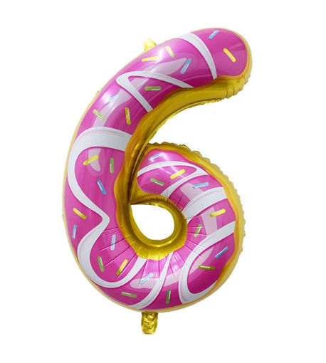 Picture of FOIL BALLOON NUMBER 6 SPRINKLES 32 INCH